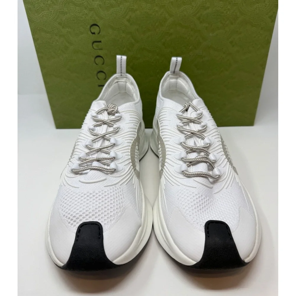 Gucci Run Sneaker White/Grey/Black Size 13 US 12 Gucci - Picture 2 of 6